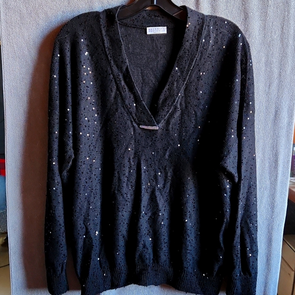Black sequin Brunello Cucinelli sweater